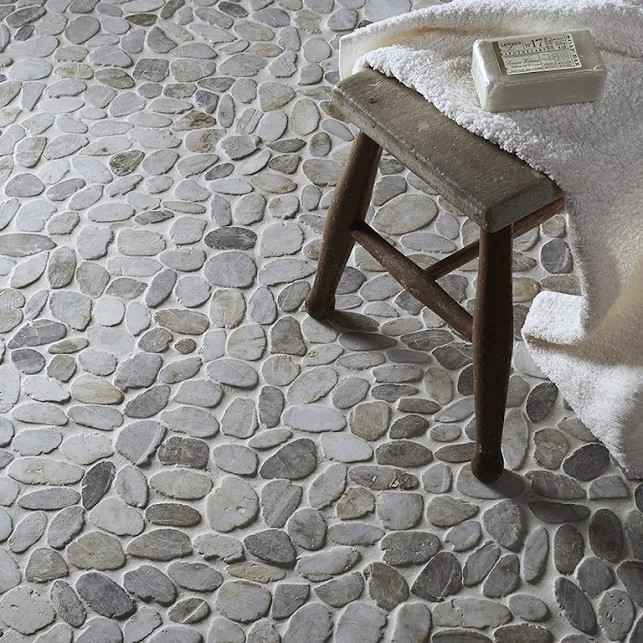 Abacus Pebble 305 x 605 Natural Stone Mosaic Floor Tiles - 0.09m2