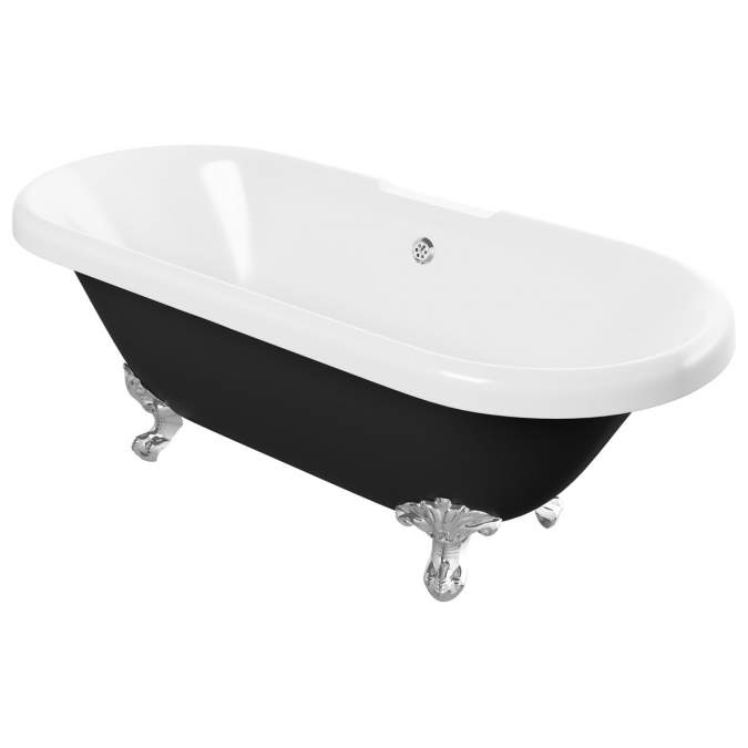 Runner Black Traditional 1690mm Freestanding Bath Chrome Feet