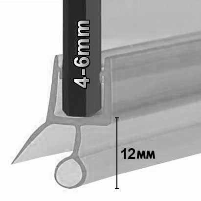 Replacement Shower Seal Up To 12mm Gaps - 4-6mm Glass Thickness