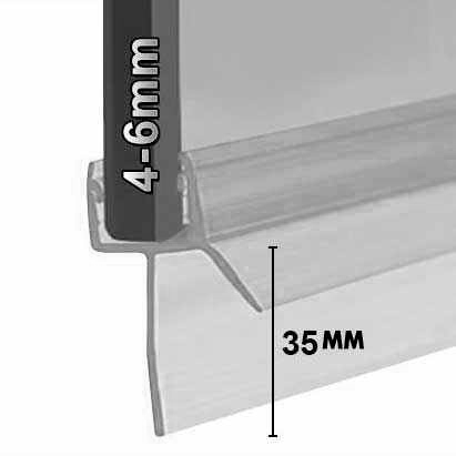 Replacement Shower Seal Up To 35mm Gaps - 4-6mm Glass Thickness