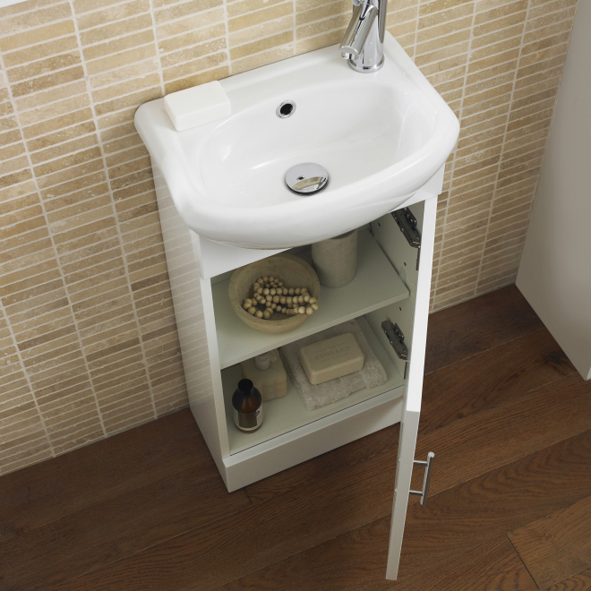 White Gloss Sienna Cloakroom Bathroom Furniture Pack Inc Cistern ...