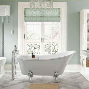 Freestanding white bath by Anatra.