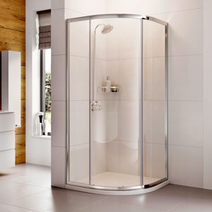 Chrome finished Haven Quadrant Shower Enclosure by Roman Showers.