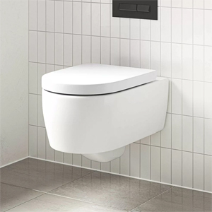 A white wall hung toilet by Tissino.