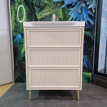 Lancia Bota 500mm Stone Fluted Freestanding Bathroom Vanity Unit