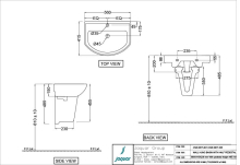 Jaquar Ornamix Prime Integrated Wall Hung Basin 495mm