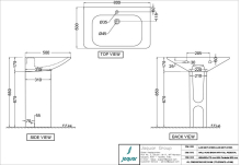 Jaquar Aria Integrated Wall Hung Basin - 500mm