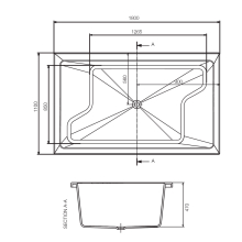 Jaquar Kubix 1800 x 800mm Double Ended Bath With Metal Frame