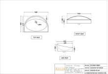 Artize Confluence 800x520MM White Wall Hung Basin With Fixing Accessories 