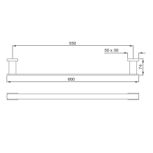 Artize Quadra 600mm Long Antique Bronze Towel Rail   