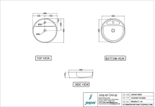 Jaquar Designer Oval Countertop Basin - 500mm  