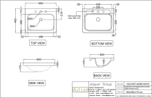 Artize VIC White 600x460mm Rectangular Countertop Basin