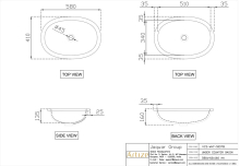 VitrA S20 Under-Counter Basin Oval 52 x 39cm