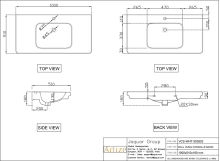 Artize Confluence 800x520MM White Wall Hung Basin With Fixing Accessories 