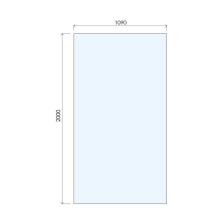 Abacus 10mm Wetroom Panel with Matt Black Profile - 690mm