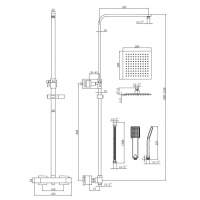Alliance ASP Thermostatic Bar Shower Valve & Shower Kit 1