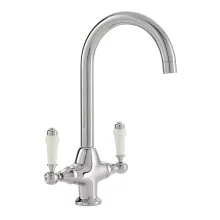 Melrose Cruciform Twin Lever Kitchen Mixer Tap - Chrome