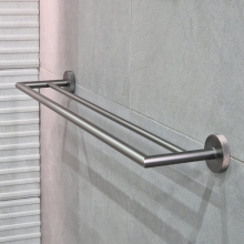 Abacus Iso Pro Double Towel Rail - Brushed Nickel