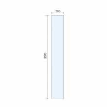 Abacus 10mm Wetroom Panel with Brushed Nickel Profile - 890mm