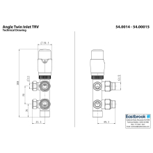 Straight Twin inlet Thermostatic Radiator Valve 15mm Chrome