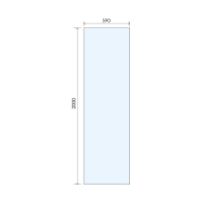 Abacus 8mm Wetroom Panel with Brushed Nickel Profile - 490mm