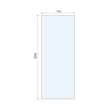 Abacus 8mm Wetroom Panel with Brushed Nickel Profile - 735mm