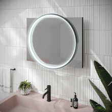 HiB Solas 50 Chrome LED Illuminated Bathroom Mirror