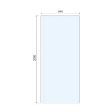 Abacus 8mm Wetroom Panel with Brushed Nickel Profile - 835mm