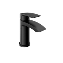 Eastbrook Alveston Black Swivel Mini Basin Tap with Waste