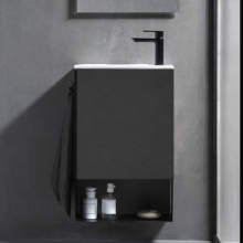 Roca Matt Black Mini Pro 465mm Washbasin and Vanity Unit