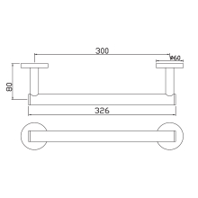 Jaquar Continental 300mm Antique Bronze Towel Rail 