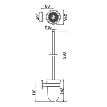 Jaquar Continental Black Chrome Toilet Brush And Holder 