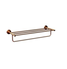 Jaquar Continental 600mm Long Bright Gold Towel Rack With Lower Hanger