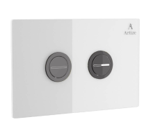 Artize Cilica Pneumatic White Glass Control Plate In Black Chrome