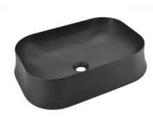 Artize Designer Rectangular Black Matt 600mm Thin Rim Table Top Basin 