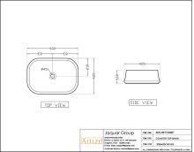 Artize Designer Rectangular Black Matt 600mm Thin Rim Table Top Basin 