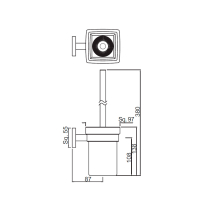 Jaquar Kubix Prime 300mm Black Chrome Towel Rail 