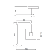 Jaquar Continental 125mm Black Matt Toilet Roll Holder. 