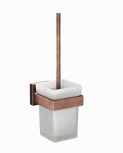 Jaquar Kubix Prime Antique Copper Square Toilet Brush And Holder