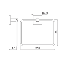 Jaquar Matt Black Square Wall Mounted Shower 400mm