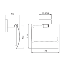 Jaquar Kubix Prime Black Chrome Square Tumbler And Holder 