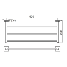 Genesis Black Retro Fit Stainless Steel Shower Shelf