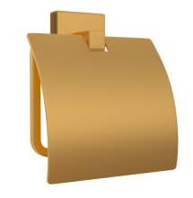 Jaquar Kubix Prime Gold Matt PVD Toilet Roll Holder With Stainless Steel Flap