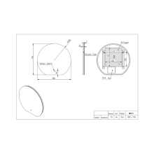 Scudo Aubrey LED Mirror Gun Metal 500 x 800mm