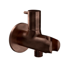 Jaquar Allied Antique Copper Round Wall Outlet With Hose Attachment And Shut Off Valve 