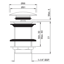 Jaquar Allied Chrome Click Clack Basin Waste