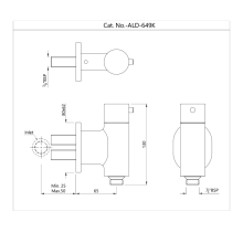 Jaquar Black Matt 20MM Dia & 600MM Long Round Shape Wall Mounted Shower Arm With Flange  