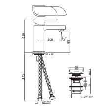 Jaquar Alive Black Matt Extended Mono Basin Mixer 