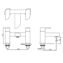 Jaquar Alive Black Chrome 2 Hole H Type Bath Filler