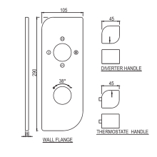 Jaquar Alive Black Chrome Concealed 3 Outlet Shower Valve